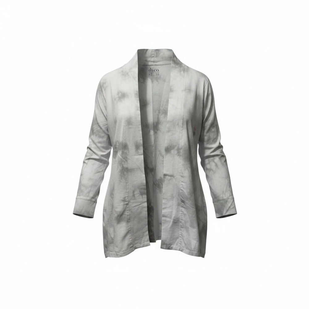 d&co Denim + Company Tie Dye  Cardigan Open Front Long Sleeve Women's Plus 2X